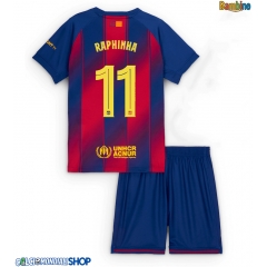 Maglie da calcio Barcelona Raphinha Belloli #11 Prima Maglia Bambino 2025-26 Manica Corta (+ Pantaloni corti)
